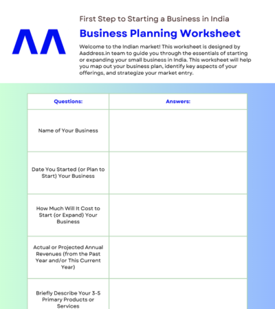 Business Planning Worksheet