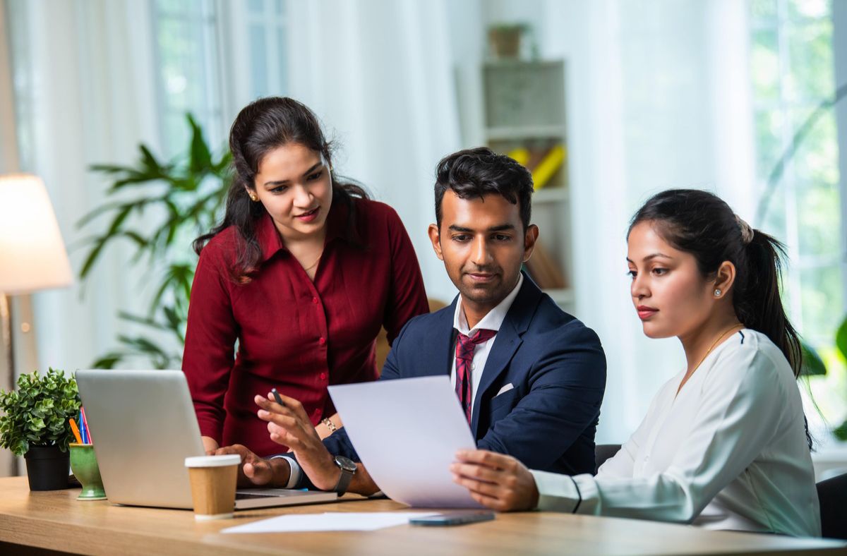 Startup team planning business launch